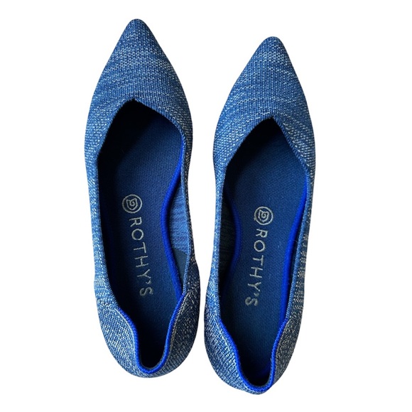 Rothy’s Marled Blue Pointed-Toe Flats - 7.5 - Picture 3 of 8
